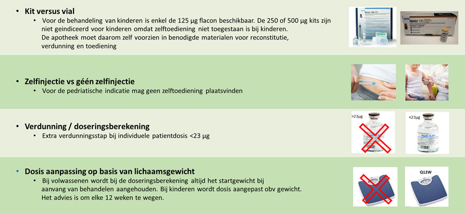 de verschillen tussen volwassen en kinderen op een rij in een tabel